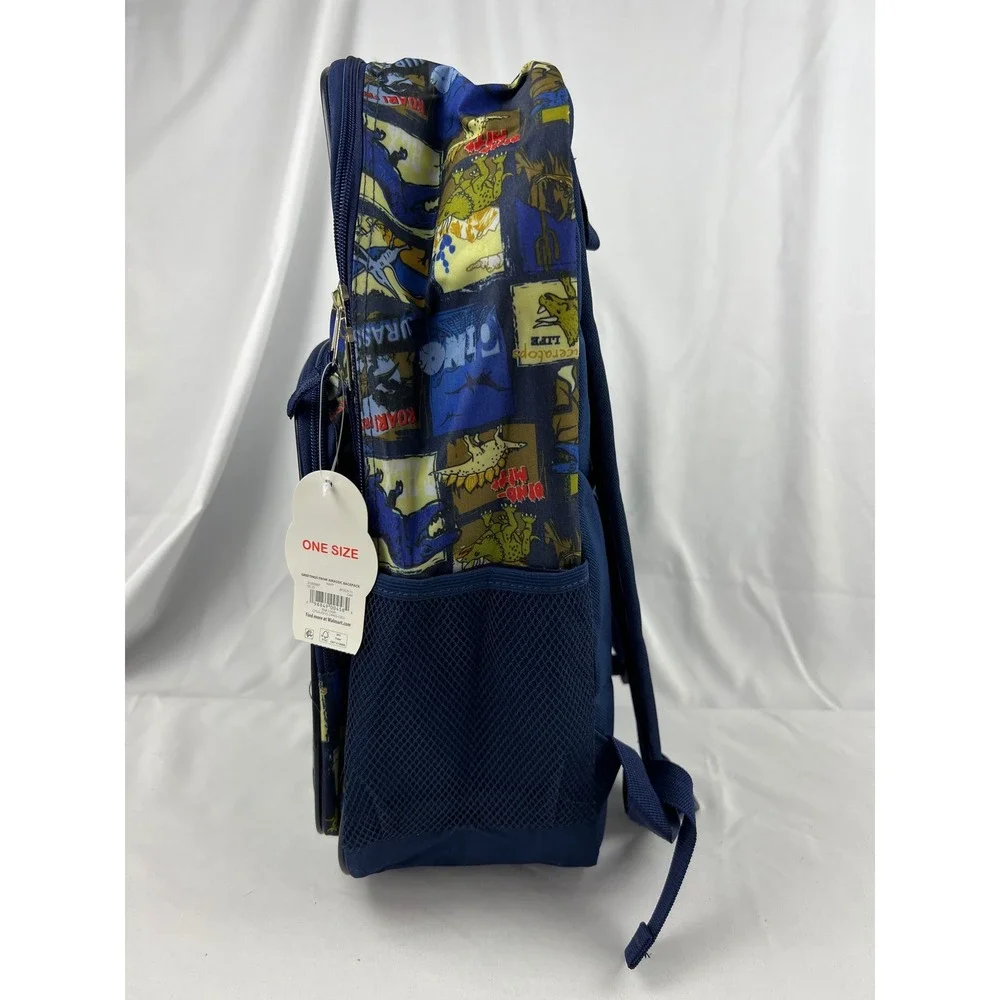 Wonder Nation Backpack Kids One Size Greetings From Jurassic Navy Dinosaur NWT
